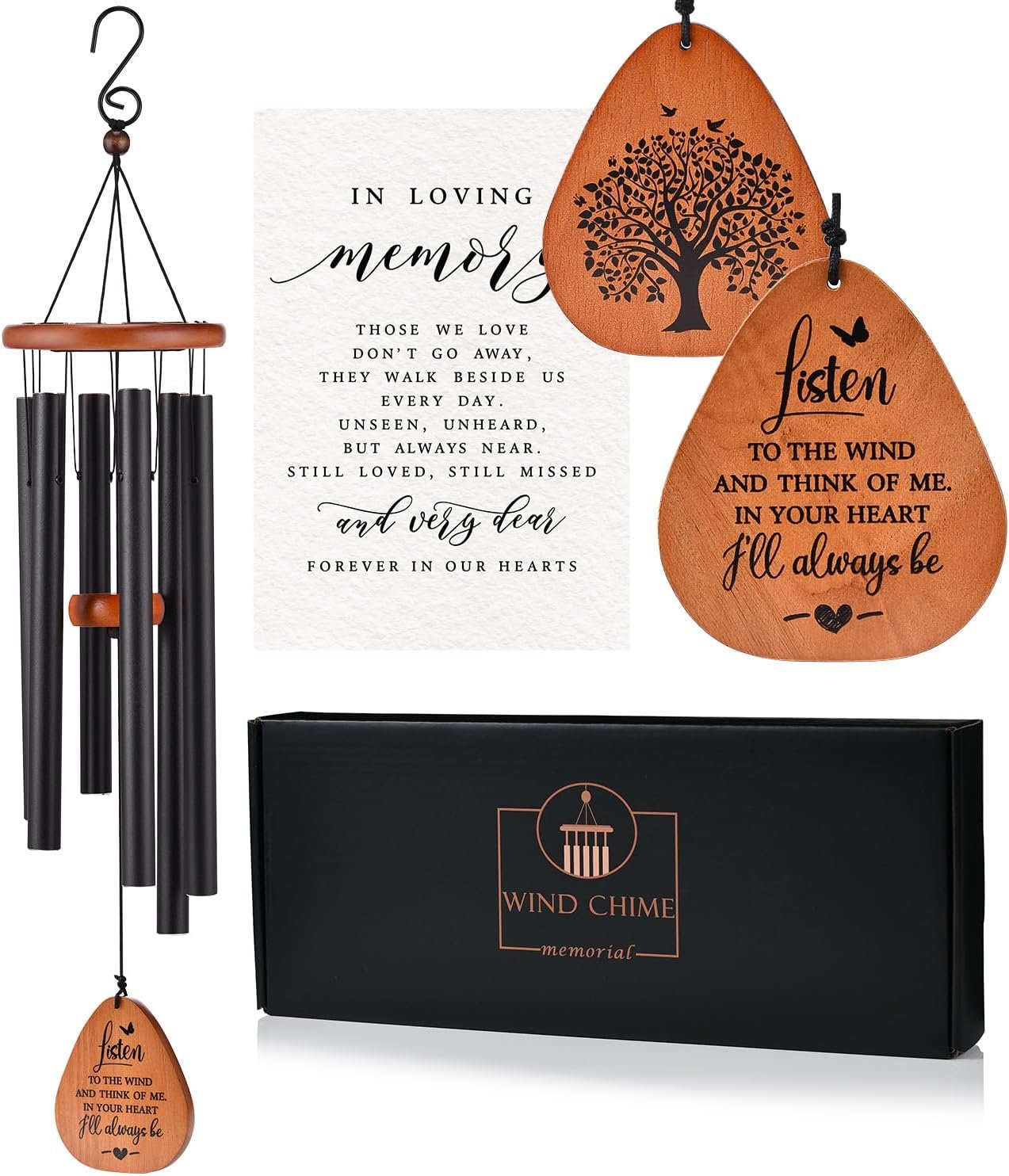 AMBOBE Memorial Wind Chimes for Loss of Loved One, Sympathy Wind Chimes Gift, Bereavement Gifts, Beautiful Outdoor Garden Decor with Soothing Melodic Tones