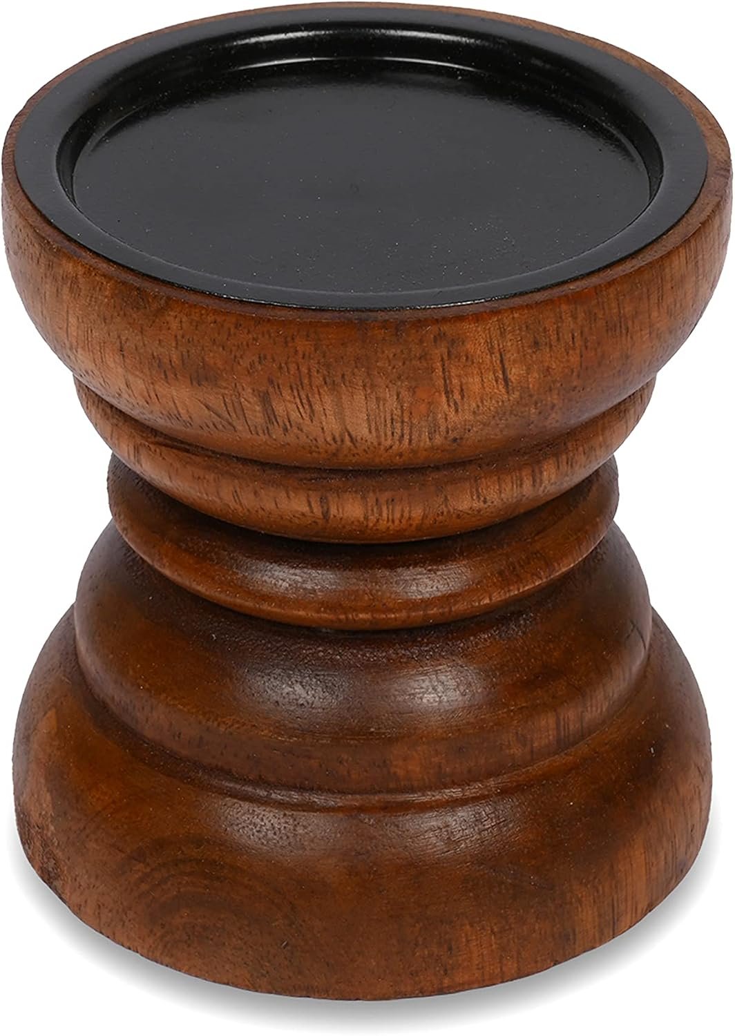 EDHAS Natural Mango Wood Candle Holder that Will Look Amazing in Your Home, Kitchen, Dining Room, or Bedroom (4″ x 4″ x 4”)