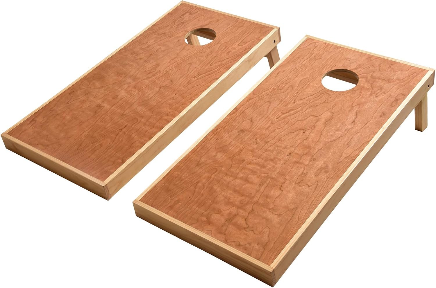 GoSports 4 ft x 2 ft Commercial Grade Cornhole Boards Set – Natural Wood Cornhole Boards, Choose from Different Bean Bag Color Combinations