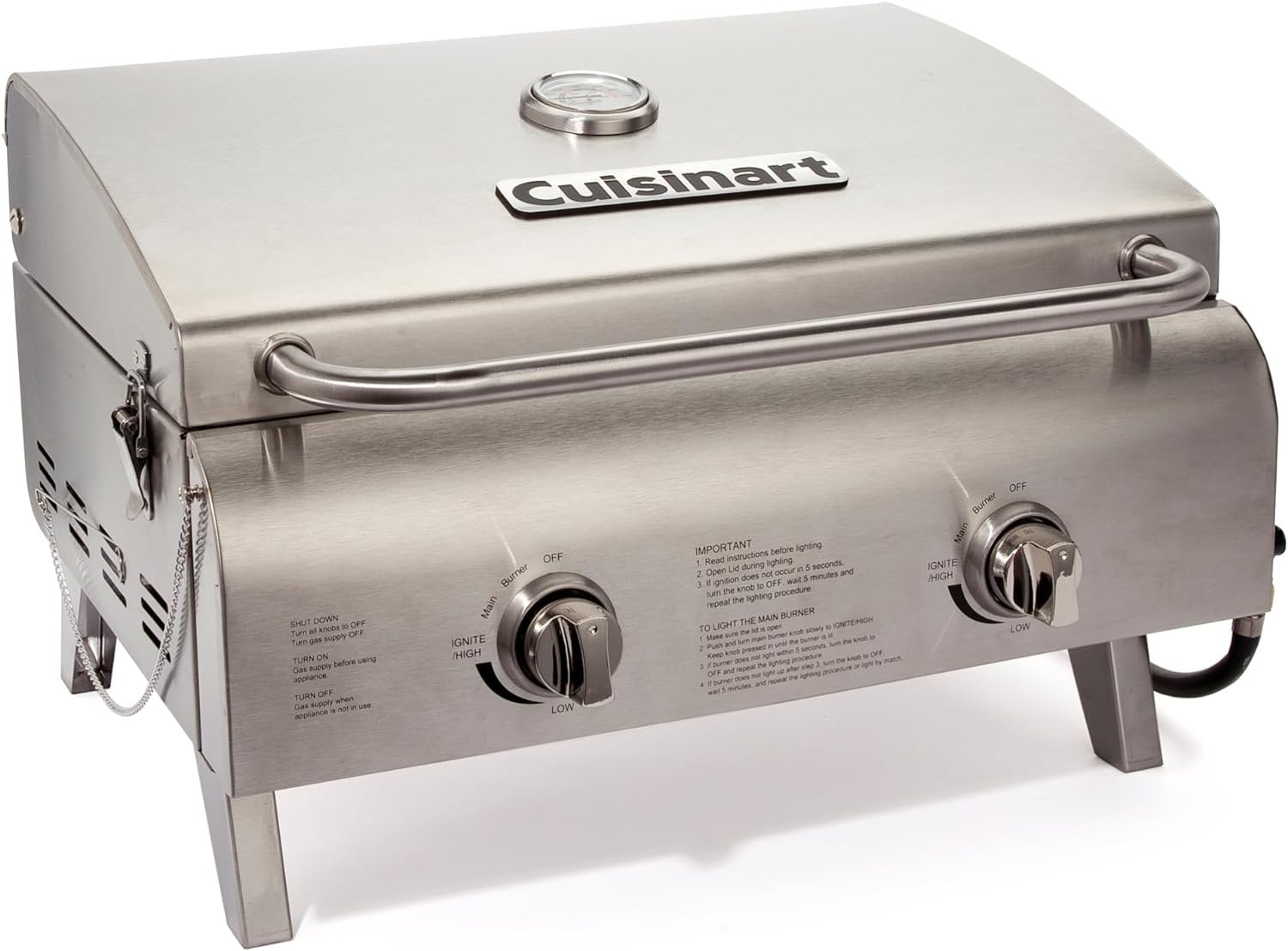 Cuisinart Outdoor Gas Grill, 2000 BTU, Portable, 2-Burner