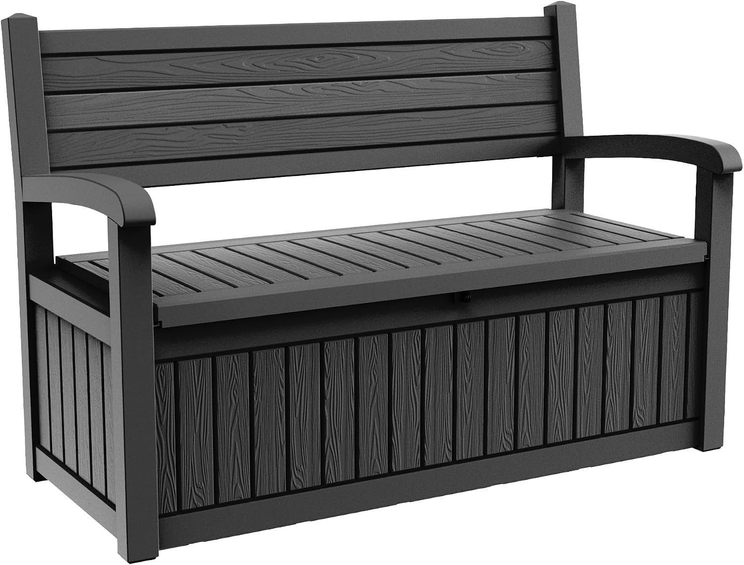 EFU Outdoor Storage Bench, Outdoor Bench with Storage, 80 Gallon Heavy-Duty&Waterproof Lockable Storage Bench Outdoor for Patio, Garden, Porch (Black)