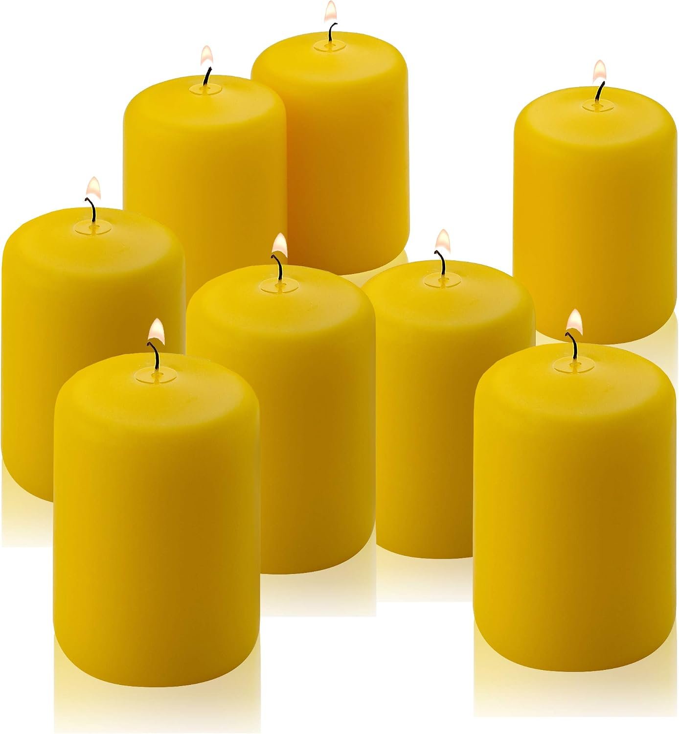 Citronella Pillar Candle – Set of 8 Citronella Candles – 3 inch Tall, 2 inch Thick – 18 Hour Burn Time for Indoor/Outdoor Use