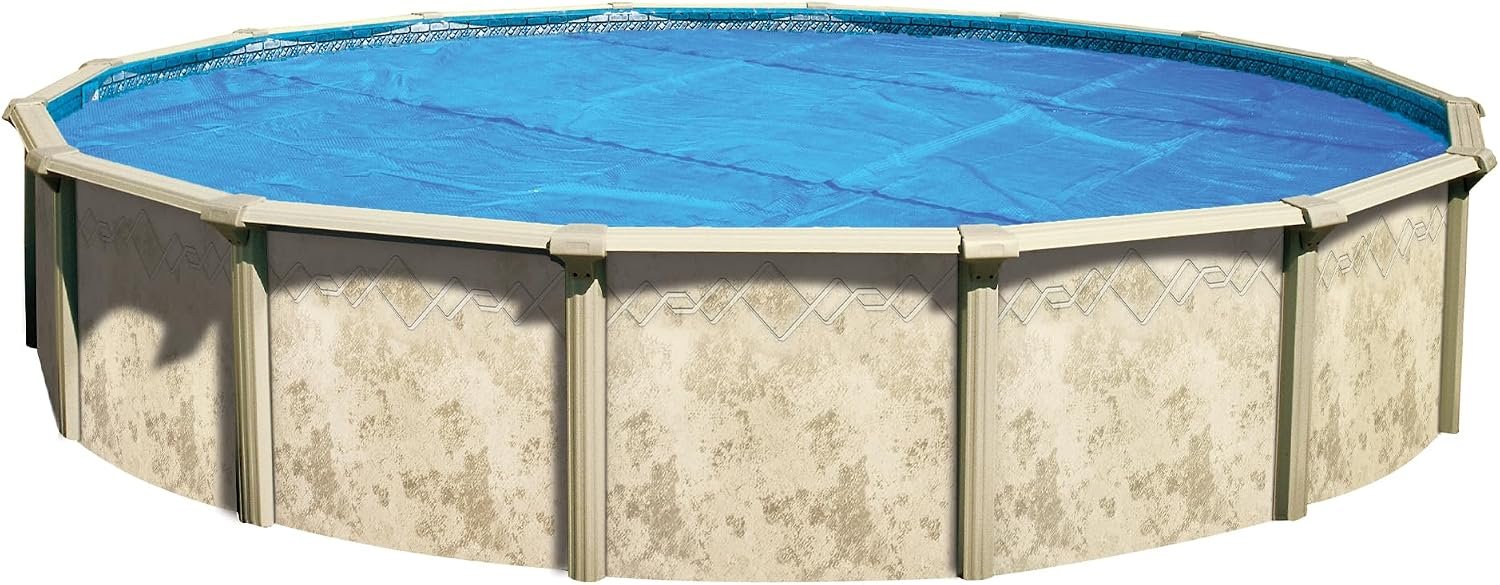 In The Swim 21′ Standard Blue Round Solar Pool Cover 8 Mil for Solar Heating Above Ground Pools and Inground Pools