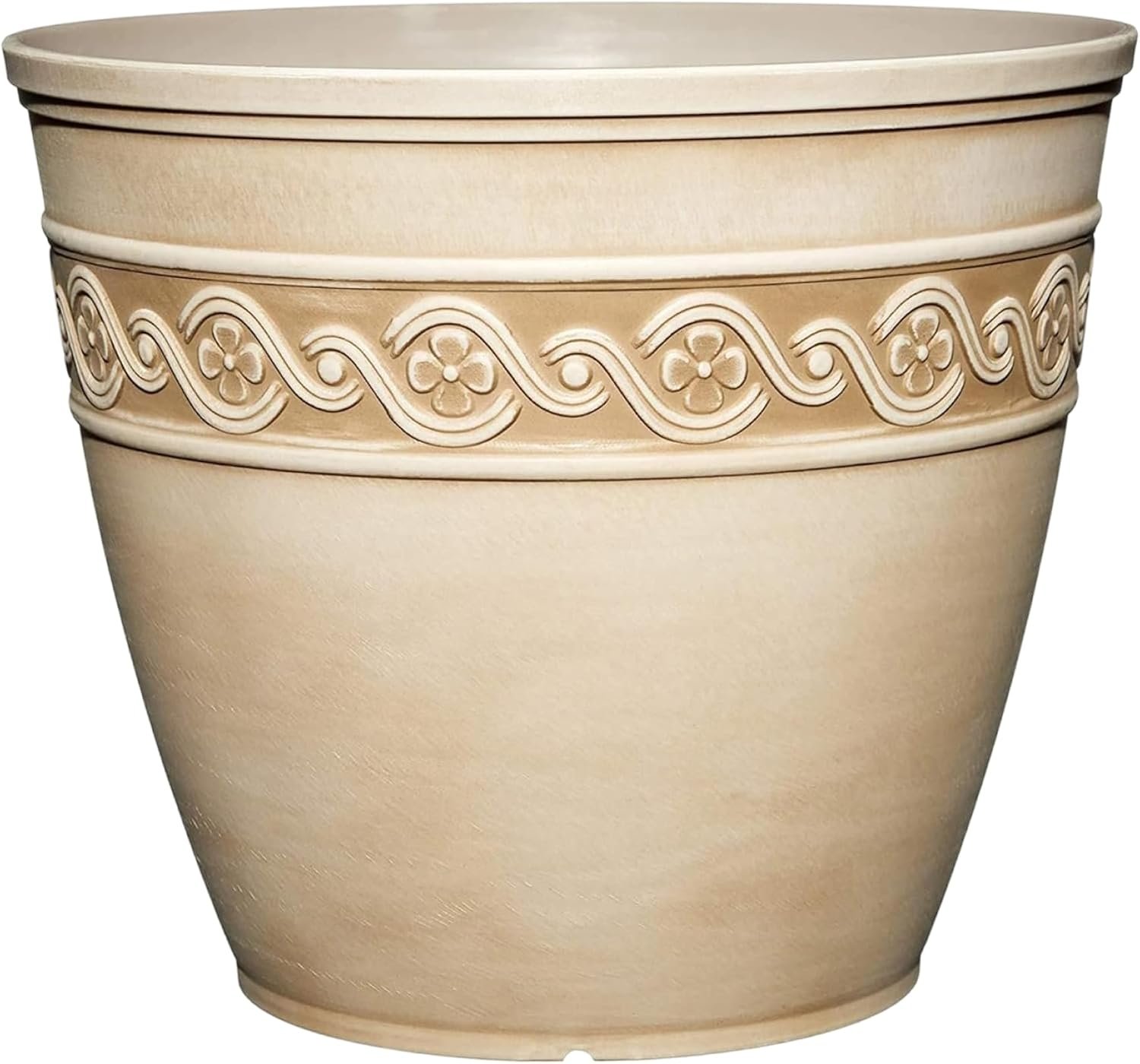 Classic Home and Garden by Growscape Corinthian Planter Pot (8″ Desert Tan) | Classic Resin Plant Pots, Lightweight Indoor Outdoor Planter, Weather-Resistant, Great for Patio, Home & Garden Decor Accent