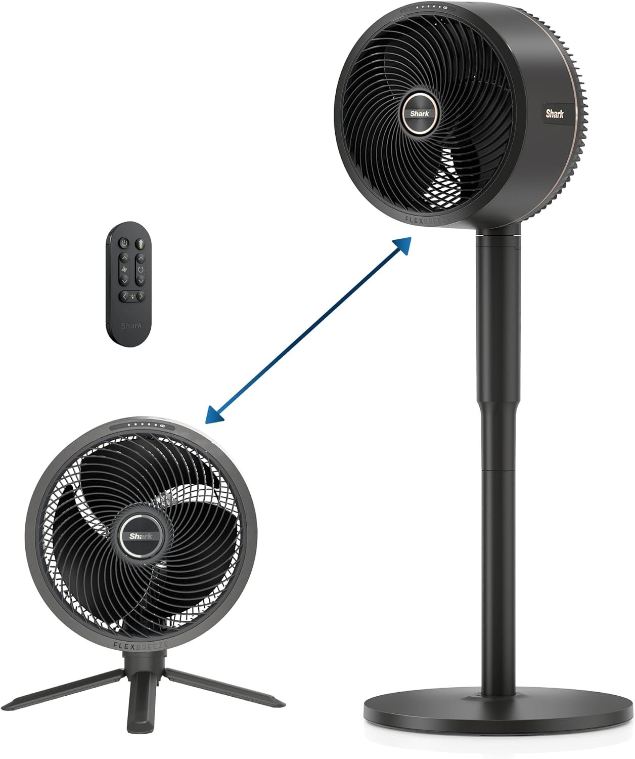 Shark FlexBreeze – Indoor & Outdoor Fan, Corded and Cordless, 2-in-1 Oscillating Pedestal and Tabletop, Up to 24-Hr Battery, FA202