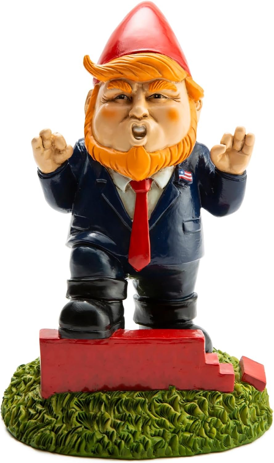 BigMouth Inc Orange Overlord Wall Building Presidential Garden Gnomes Outdoor Statues, Funny Garden Gnome Outdoor Statues for Decor