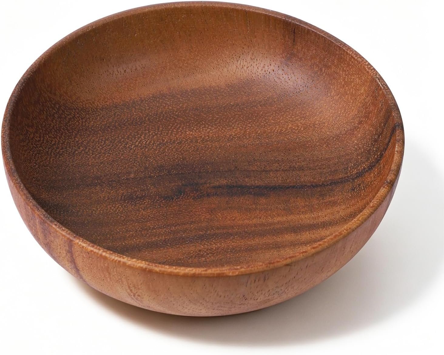 Skrfren 4.7 Inch Acacia Decorative Bowl Round Keys Bowl for Entryway Tabletop Organizer Small Wooden Bowls for Keys, Wallet, Candy, Cookies (4.7″ x 4.7″ x 1.5″)