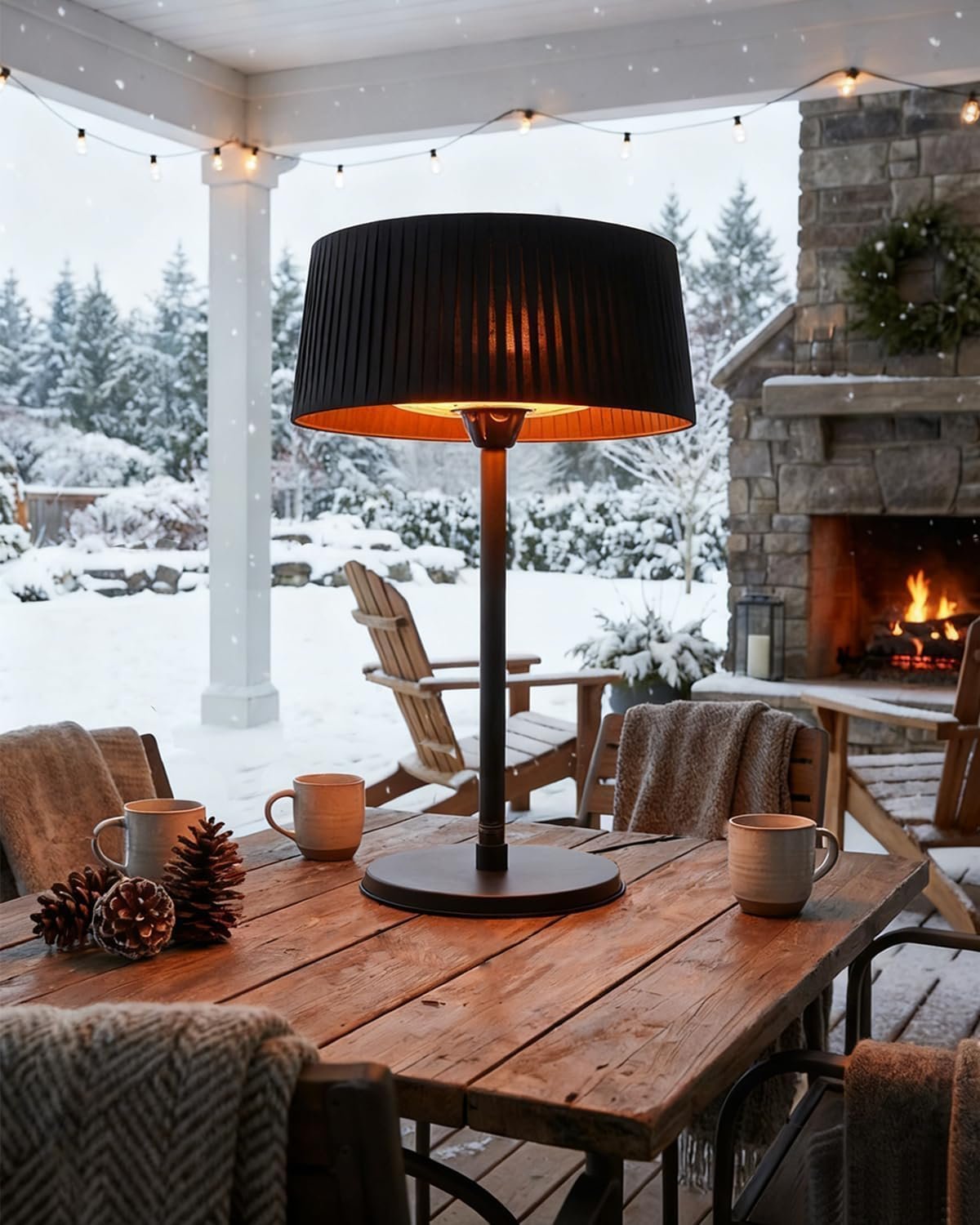 Electric Outdoor Patio Heater, 1500W Tabletop Infrared Heater | IP55 Waterproof, Fast Heating, Tip-Over Protection, Perfect for Garden, Balcony, Garage, Porch (black, tabletop)