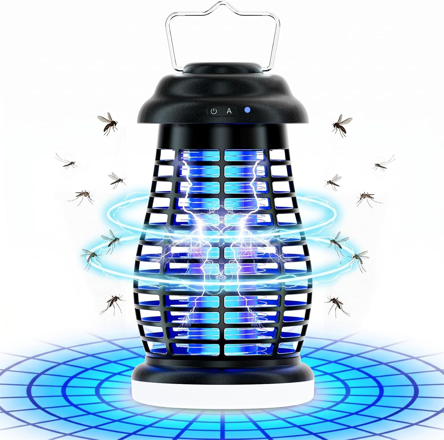 Cordless Bug Zapper Outdoor, 4200V Electric Mosquito Zapper, Fly Trap, Rechargeable Portable Fly Zapper, Waterproof Mosquito Trap Insect Killer Indoor Outdoor for Camping, Garden, Backyard, Home