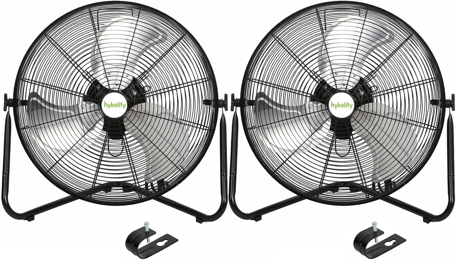 hykolity 4600 CFM 20″ High Velocity Floor Fan, 3-Speed Heavy Duty Metal Fan with Wall-Mounting System, Industrial Shop Fan for Commercial, Garage, Greenhouse, 2 Pack