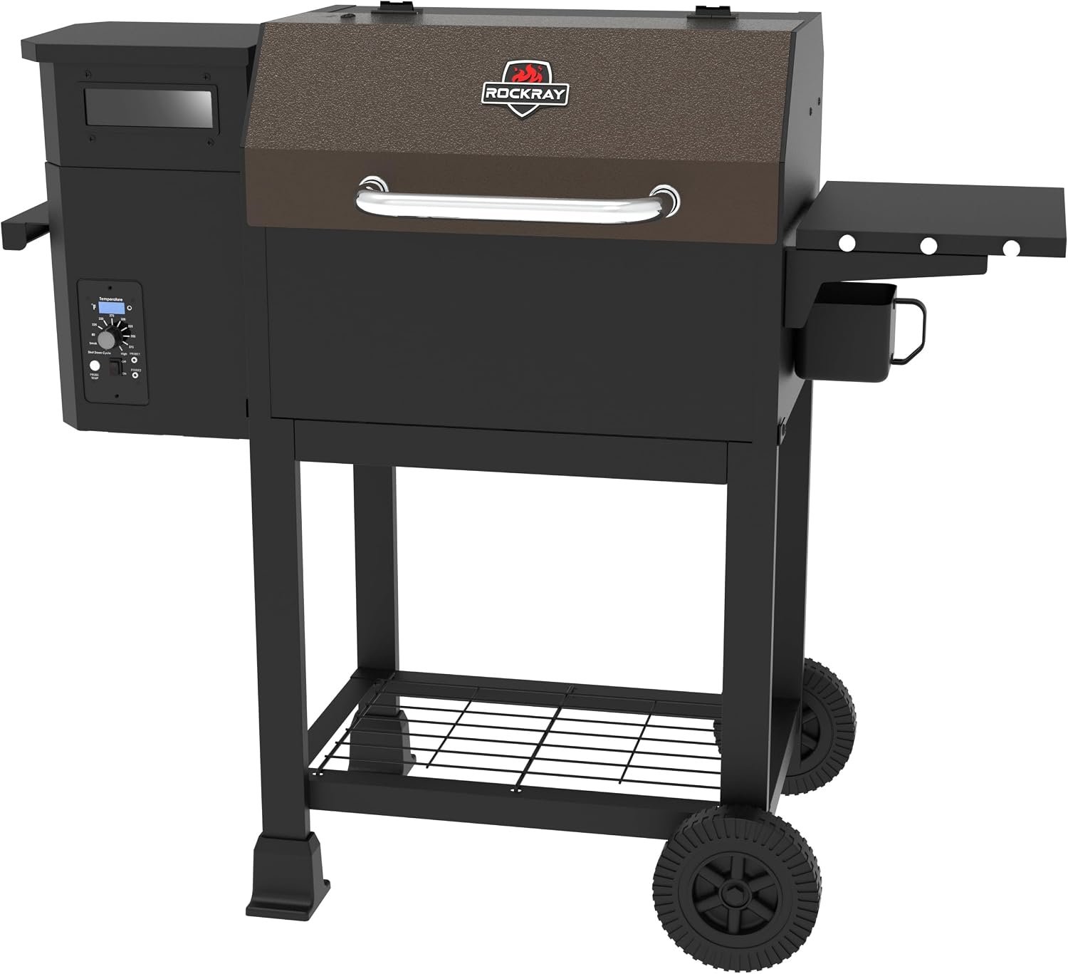 465 SQ.IN Wood Pellet Grill & Smoker with Side Shelf, 8 IN 1 BBQ Grill with PID Temperature Control for Outdoor Cooking, BBQ Camping and Patio