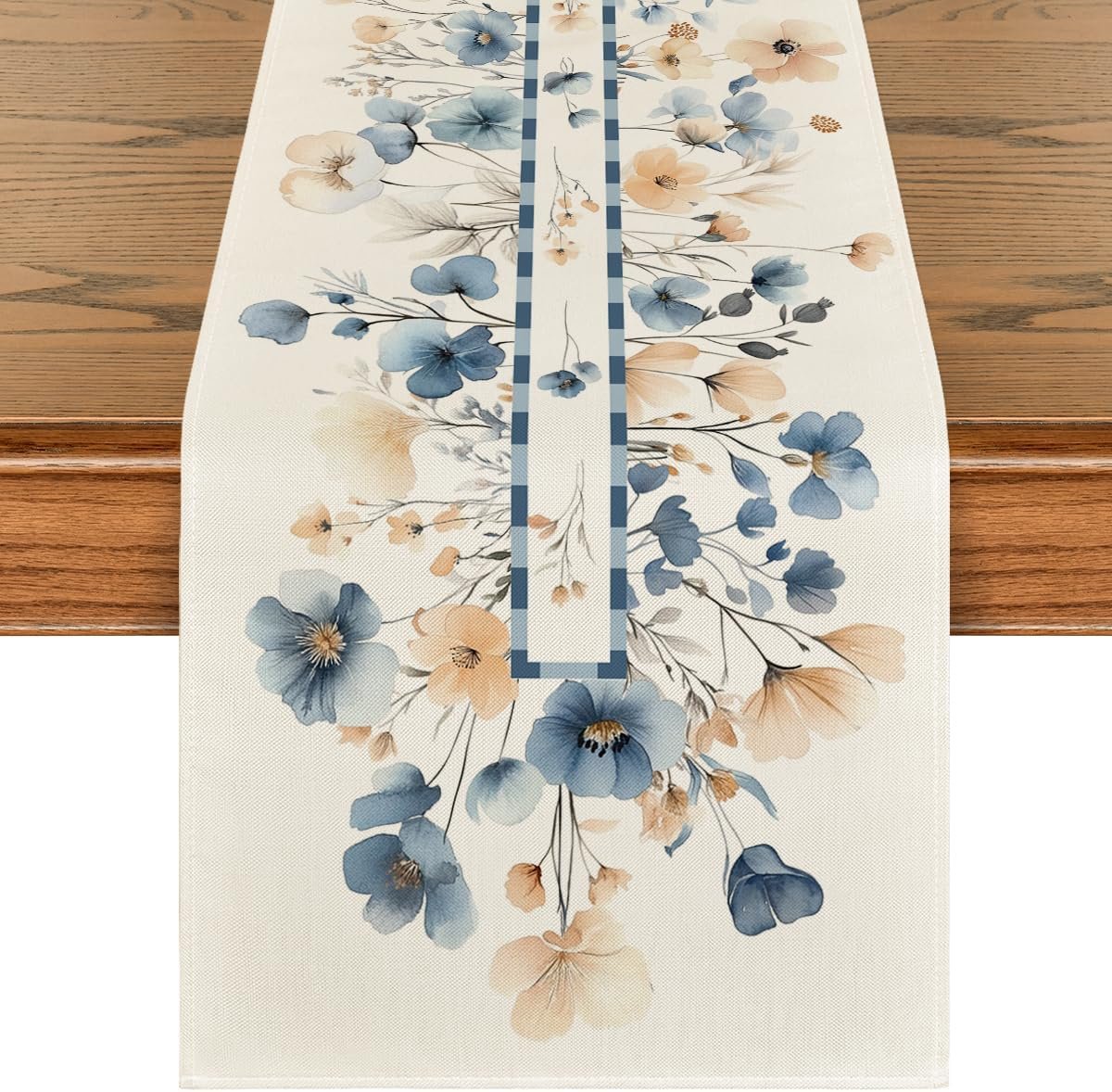 Artoid Mode Bloom Flowers Floral Weeds Spring Table Runner, Seasonal Summer Kitchen Dining Table Decoration for Home Party Decor 13×72 Inch