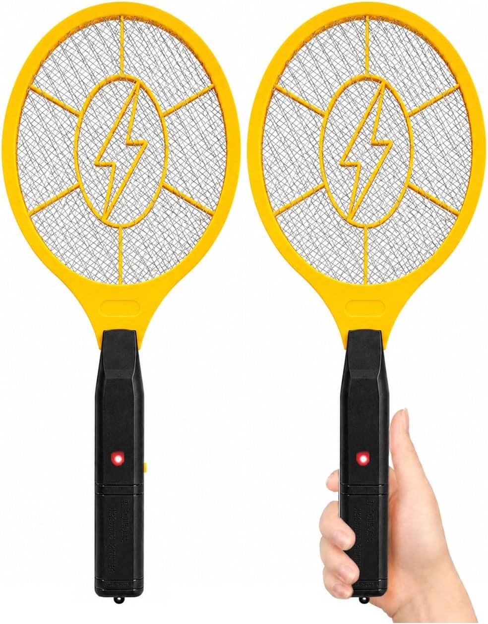 Electric Fly Swatter 2 Pack, Handheld Bug Zapper Racket | High Voltage Instant Kill for Mosquito & Insects, Battery Powered Mosquito Zapper for Home, Patio and Camping