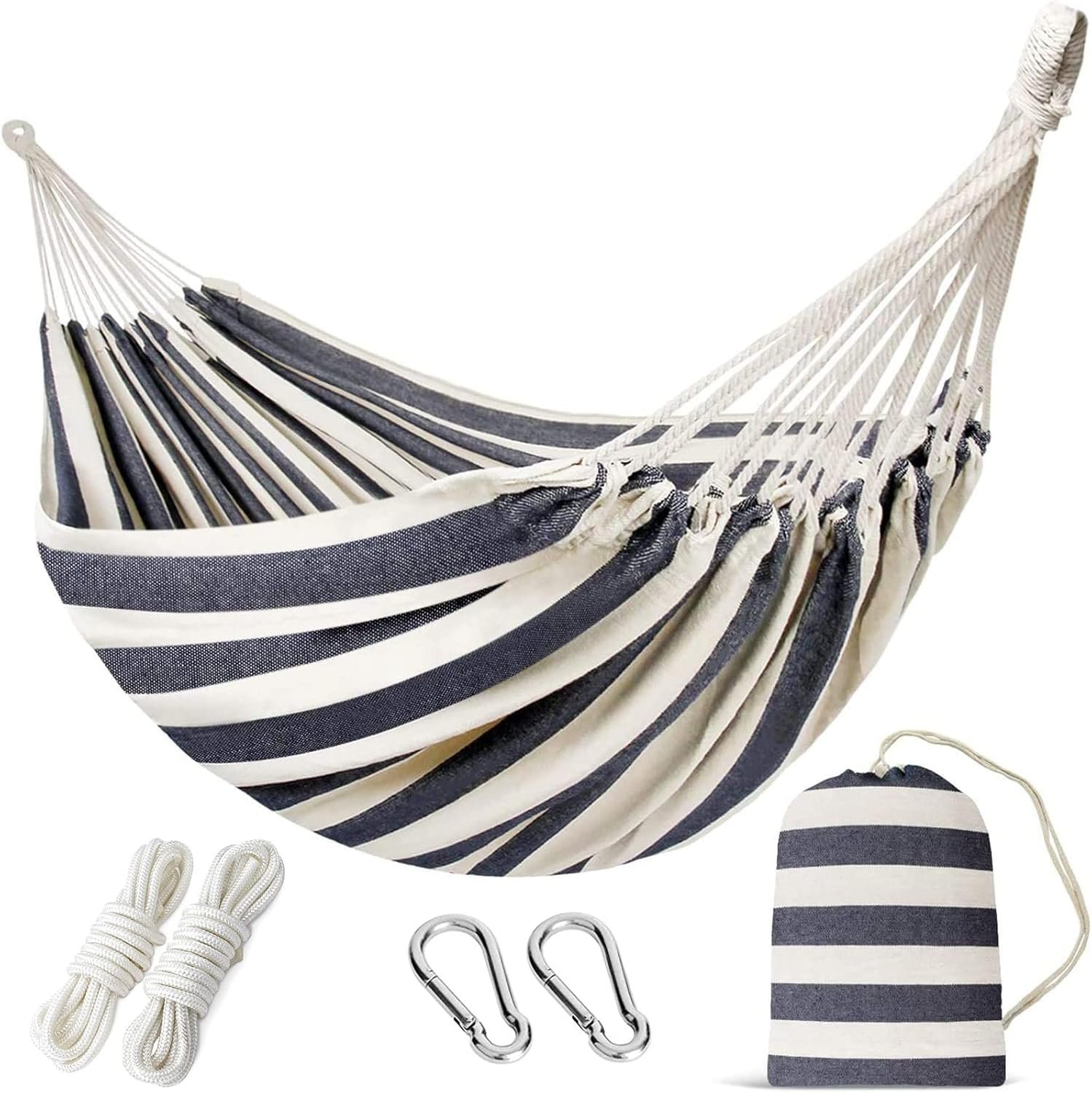 INNO STAGE 2-Person Brazilian Hammock, Tree Straps, Carry Bag | Portable soft comfy structure, suitable for patio, backyard, porch, indoor and outdoor camping & daily relaxation