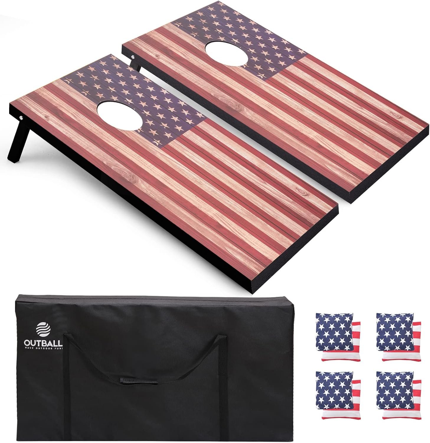 Cornhole Set 4×2 and 3X2 Regulation Size Corn Holes Sets with Carrying Bags & 8 Bean Bags Cornhole Boards Bean Toss Games for Adults Family Outdoor Beach Lawn Outside Backyard Games