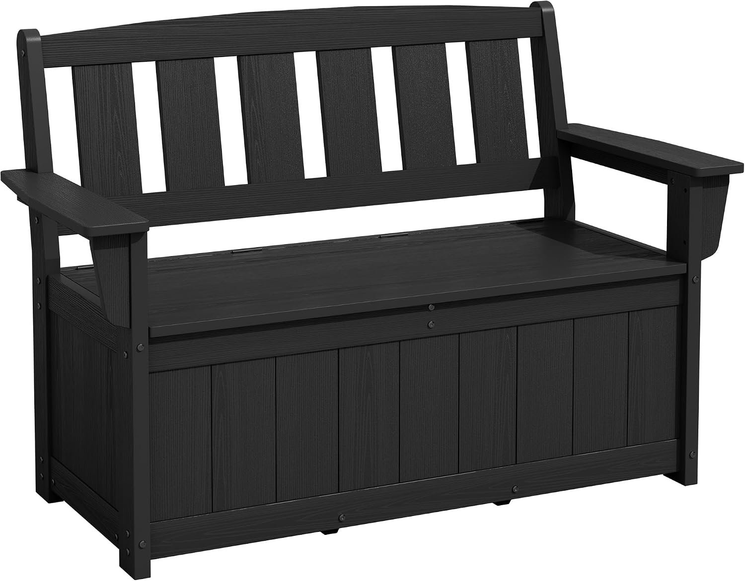 SERWALL HDPE Outdoor Storage Bench1(Dark Black)