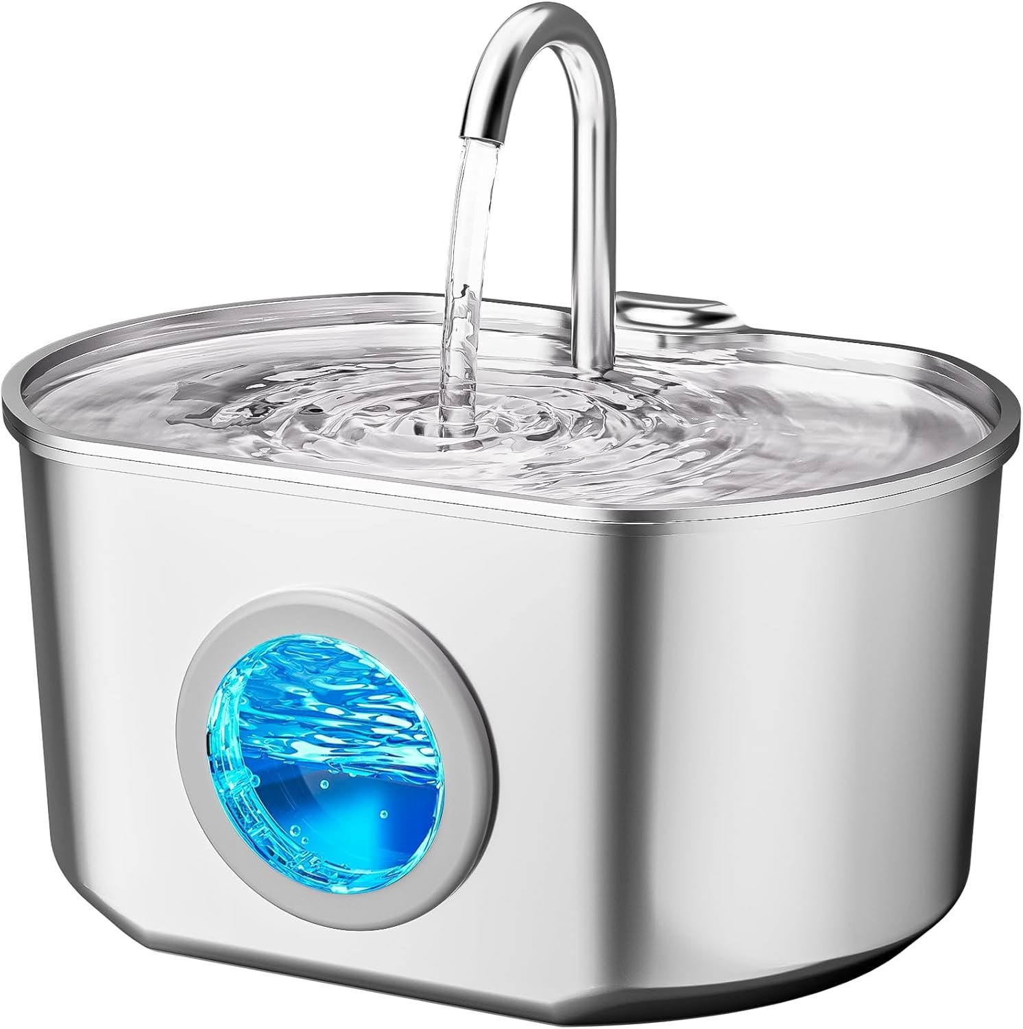 Cat Water Fountain Stainless Steel: 74oz/2.2L Cat Fountain for Drinking | Pet Water Fountain Inside – Automatic Dog Watering Dispenser Bowl – Pet Feeding & Watering Supplies
