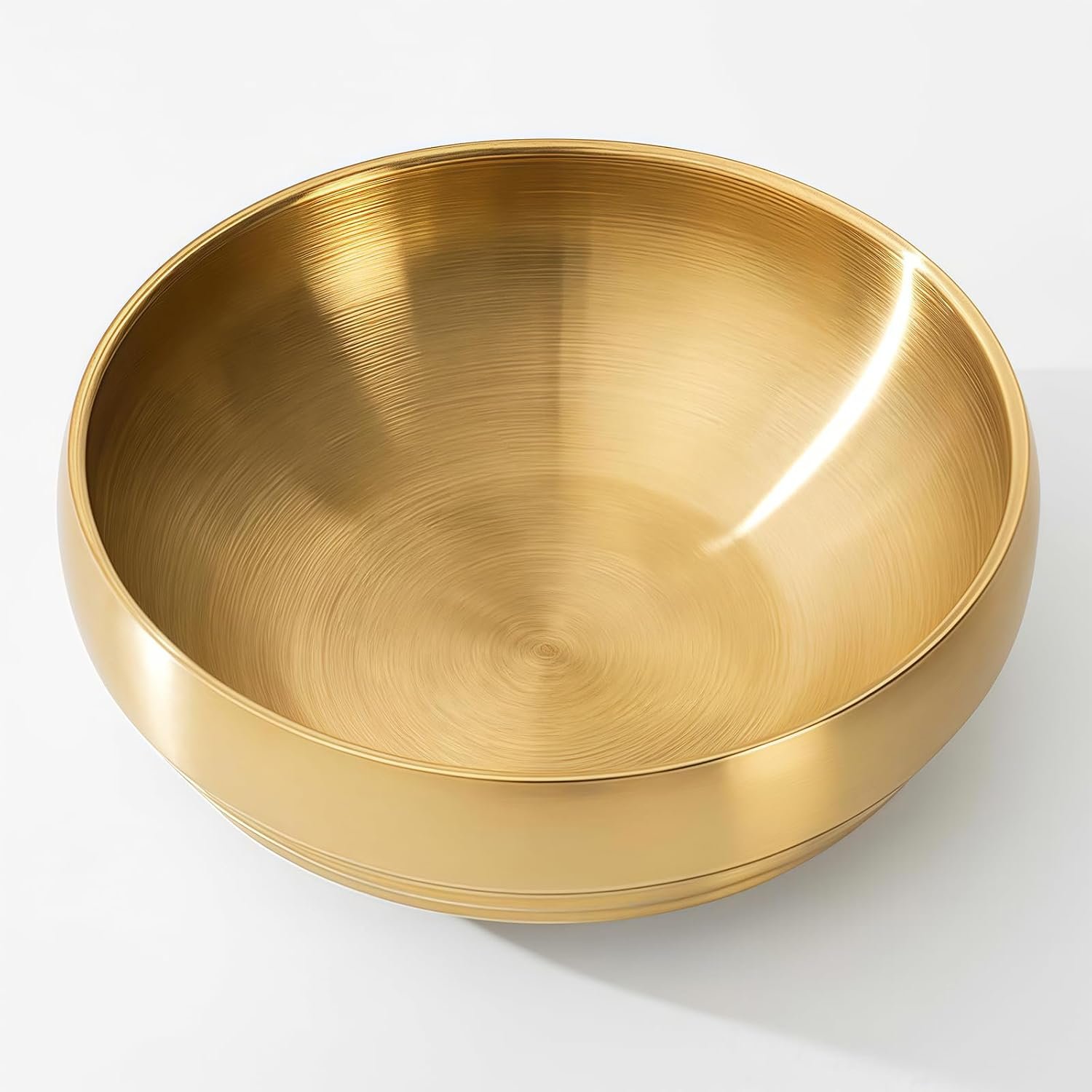 7.4 inch Gold Decorative Bowl for Home Decor – Modern Fruit Bowl for Kitchen Counter, Key Catch All & Entryway Table Centerpiece, Stylish Golden Finish