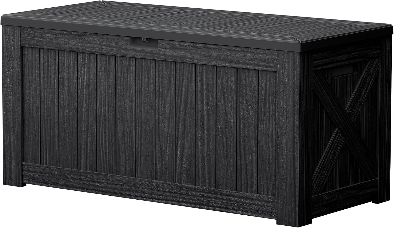 Devoko 120 Gallon Deck Box Resin Outdoor Storage Box Waterproof | Large Outdoor Storage Bench Lockable for Outside Patio