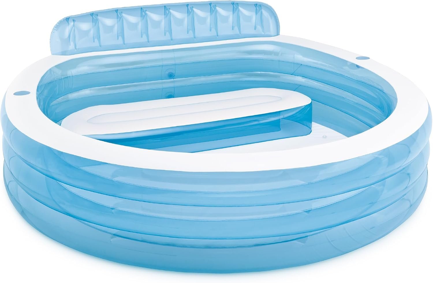 INTEX 57190EP Swim Center Inflatable Family Lounge Pool: Built-In Bench – Cup Holder – 156 Gallon Capacity – 90″ x 86″ x 31″ – Blue