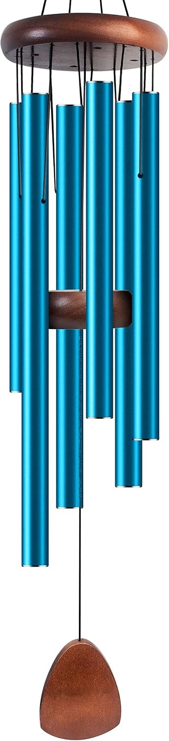 Bursvik Large Aluminium Wind Chimes 37 Inches to Create a Zen Atmosphere Suitable for Outdoor, Garden, Patio Decoration. Classic Wind Chimes with Wind Catcher Suitable as A Gift for Unisex(Blue)