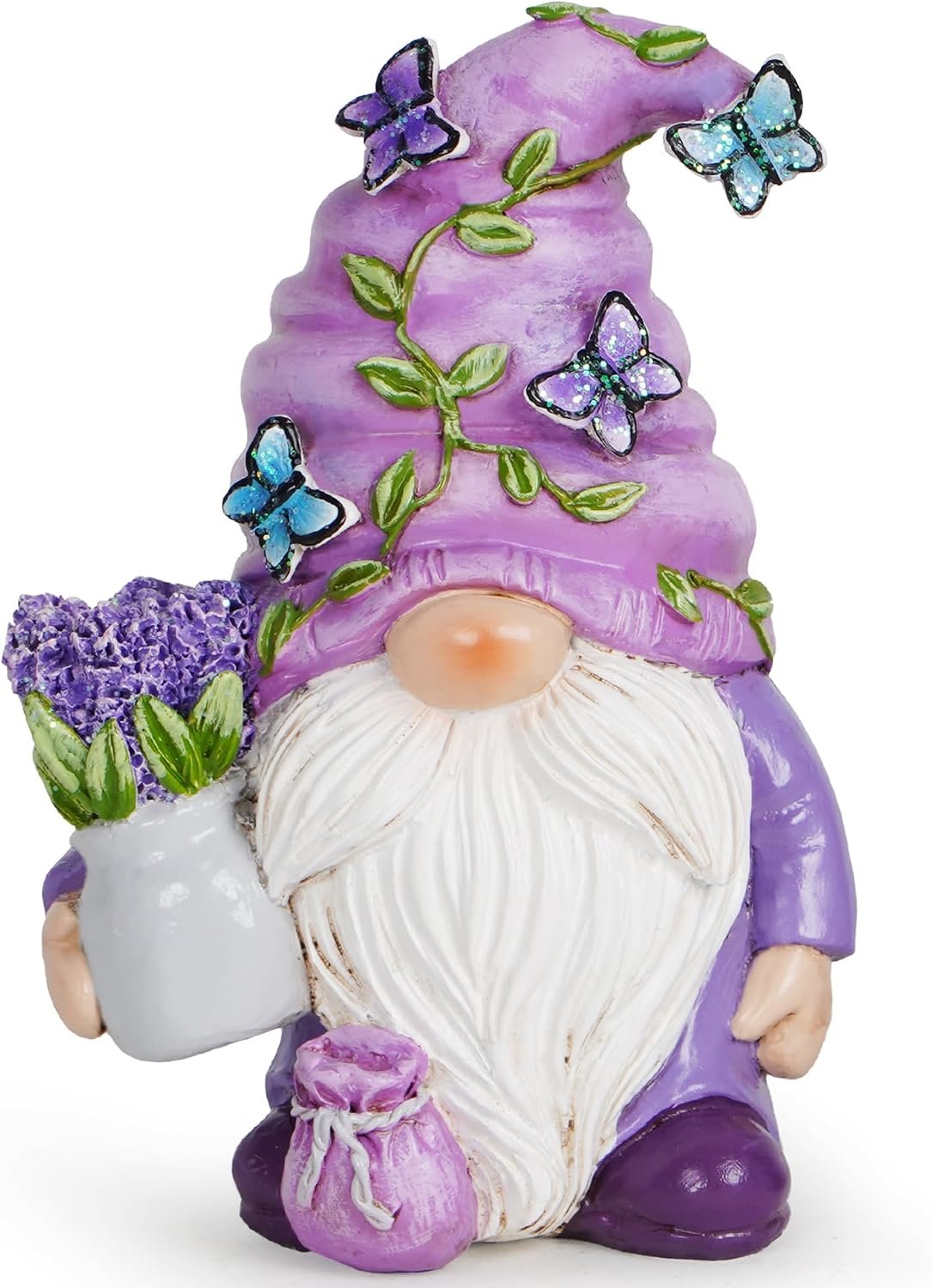 Hodao Lavender Dream Gnome – Purple Fragrance Wonderland Journey Spring Swedish Tomte Elf Dwarf Figurines Summer Gnome Indoor Home Decor Gift (Lavender Gnome 1)