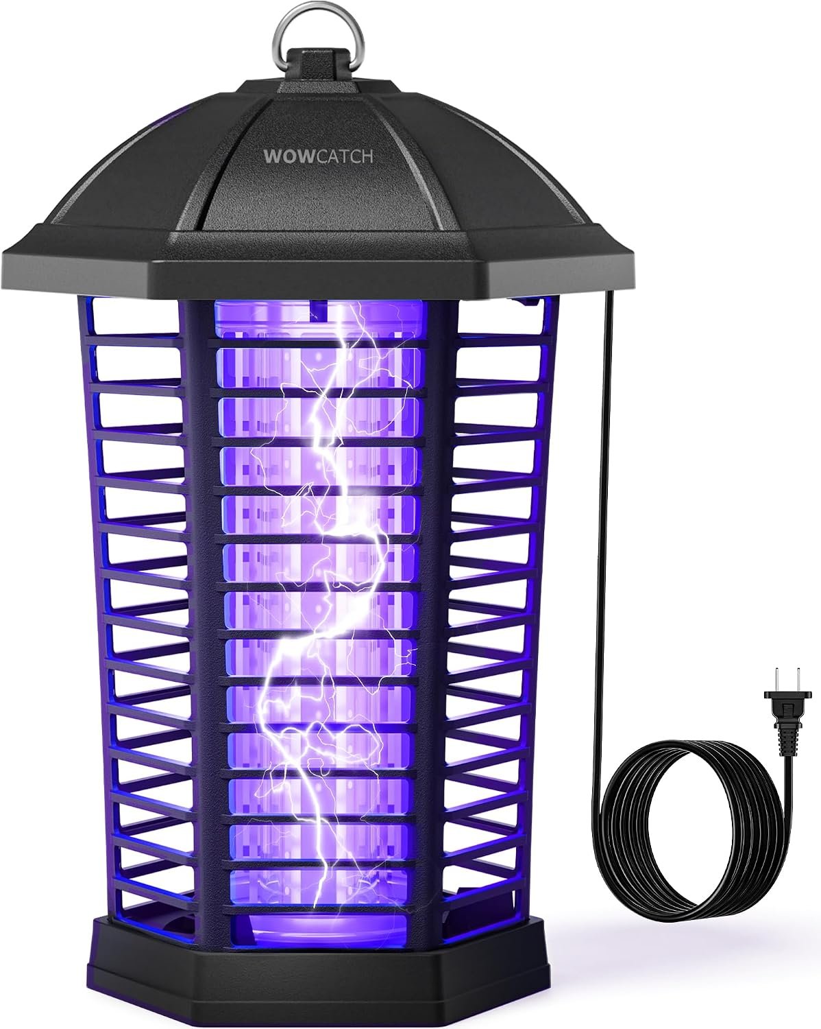 WowCatch LED Bug Zapper Outdoor, IPX4 Weatherproof, Up to 50,000 Hrs Lifespan (No Bulb Replacement) Mosquito Killer, 4200V Electric Fly Zapper for Open Patios, Backyard, Home, Camping