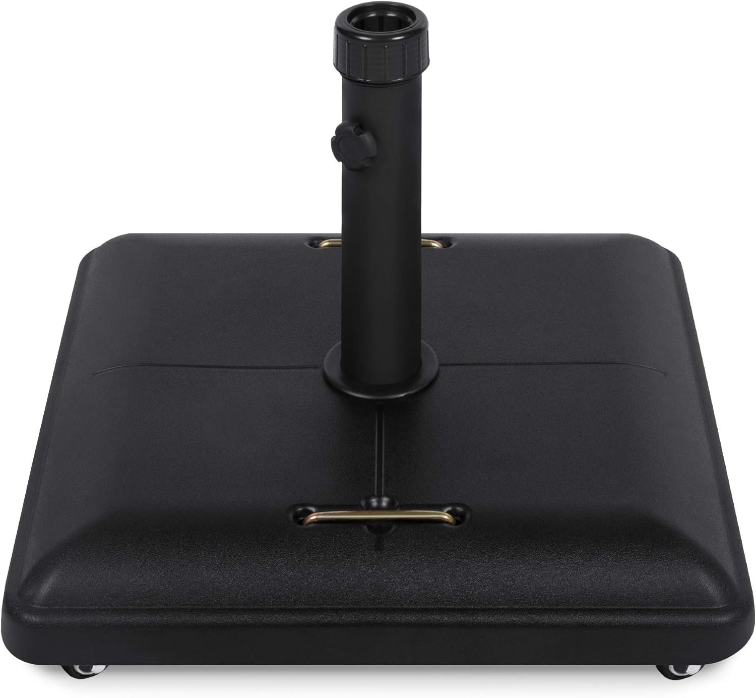 Best Choice Products 81-Pound Heavy Duty Square Concrete Rolling Outdoor Patio Umbrella Base Stand w/Locking Wheels, Handles