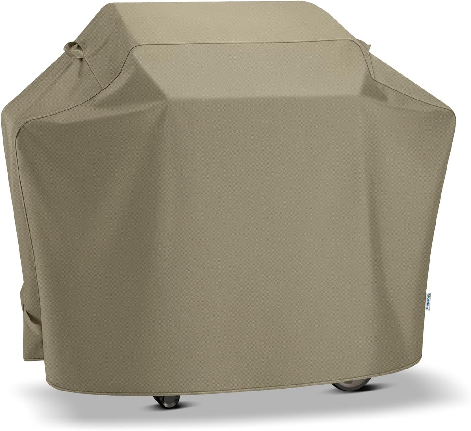 SunPatio Grill Cover 55 Inch for Outdoor Grill, Heavy Duty BBQ Cover with Waterproof Sealed Seam, FadeStop Material, All Weather Resistant Compatible for Weber CharBroil Nexgrill and More, Taupe