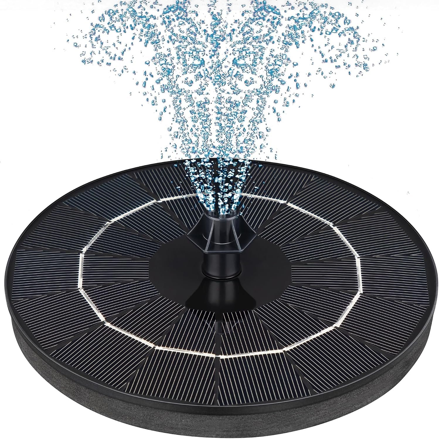 Mademax Upgraded Solar Fountain with 4 Easy Install Nozzle and Fixer, Solar Powered Fountain Pump for Bird Bath, Garden, Pond, Pool, Fish Tank, Outdoor
