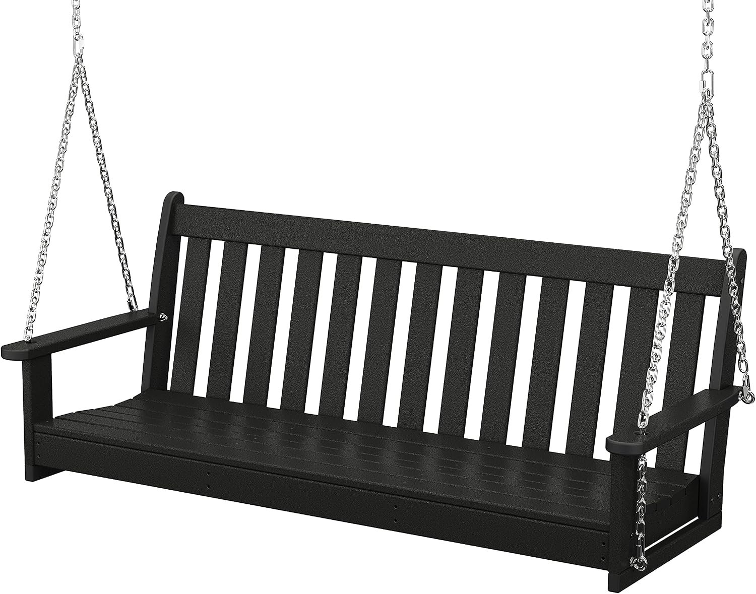 POLYWOOD GNS60BL Vineyard 60″ Outdoor Swing, Black