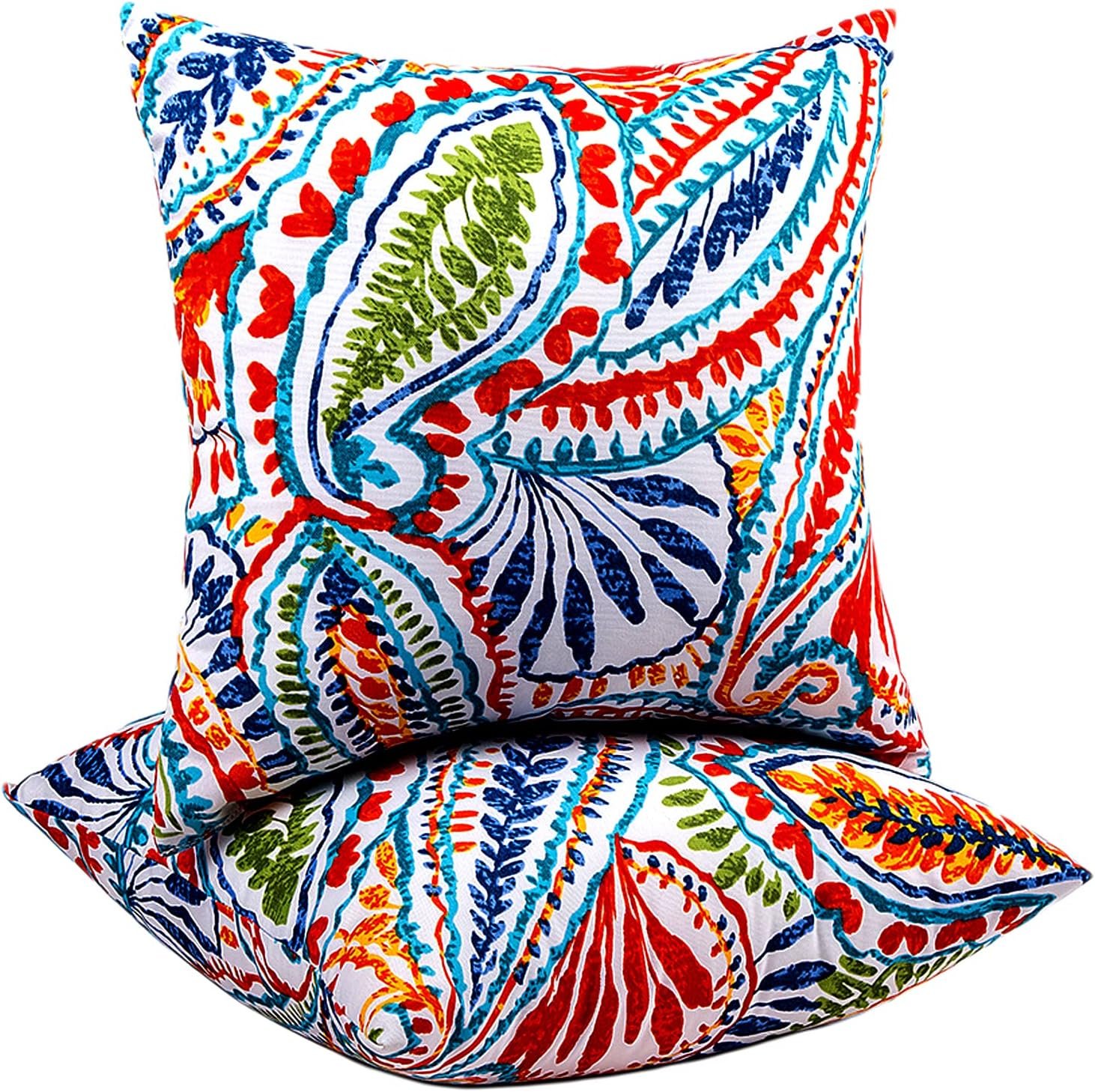 JMGBird Outdoor Throw Pillows Decorative Outdoor Accent Pillows with Insert | Outdoor Throw Pillows Patio Pillows with Inserts Square Decorative Pillows for Patio Furniture