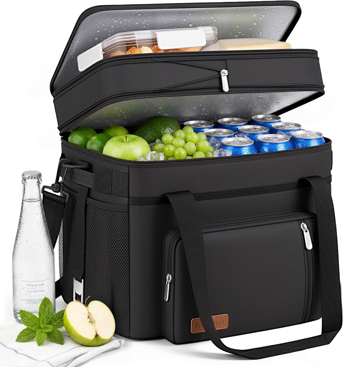 MIYCOO Cooler Bag Double Deck – 60 Can Leakproof Insulated Portable Soft Lunch Cooler, Extra Large Expandable Ice Chest Cooler for Beach, Picnic, Camping, Shopping