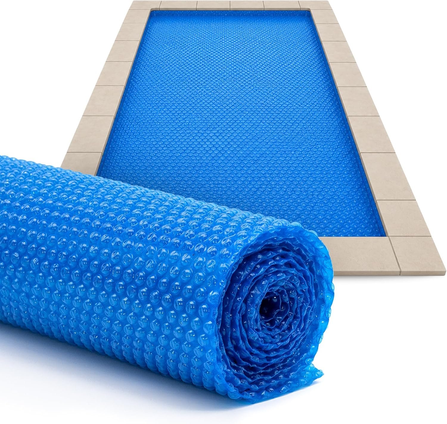 Sun2Solar Blue 20 ft x 40 ft Rectangle Pool Solar Cover | 8 Mil | Heat Retaining Solar Blanket | Heats Rectangular Inground & Above Ground Swimming Pools | 800 Series Includes 6 Heavy-Duty Grommets