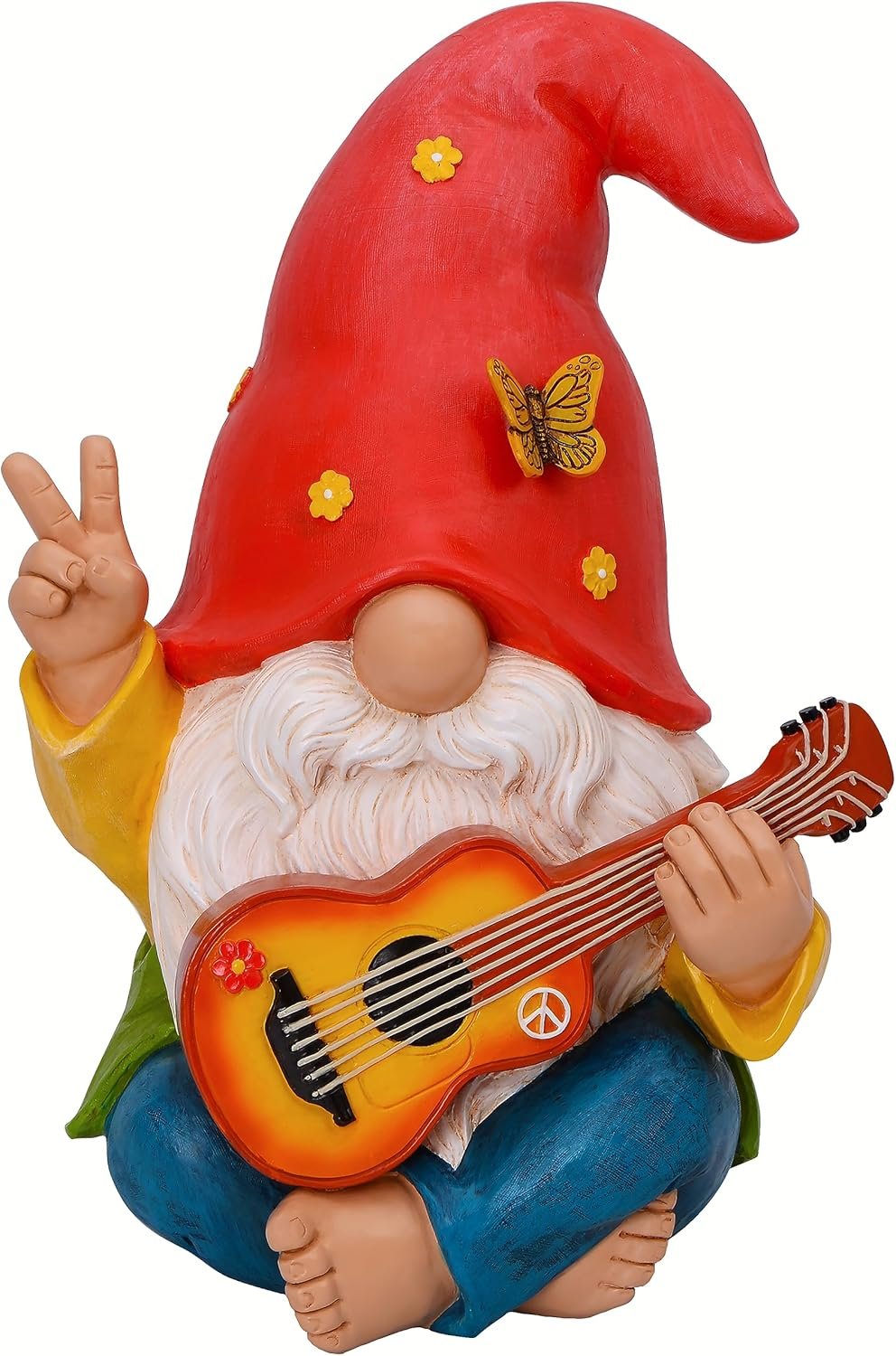 Mood Lab Garden Gnome – Funny Hippie Gnome Figurine – 9.25 Inch Tall Lawn Statue – for Outdoor or House Decor