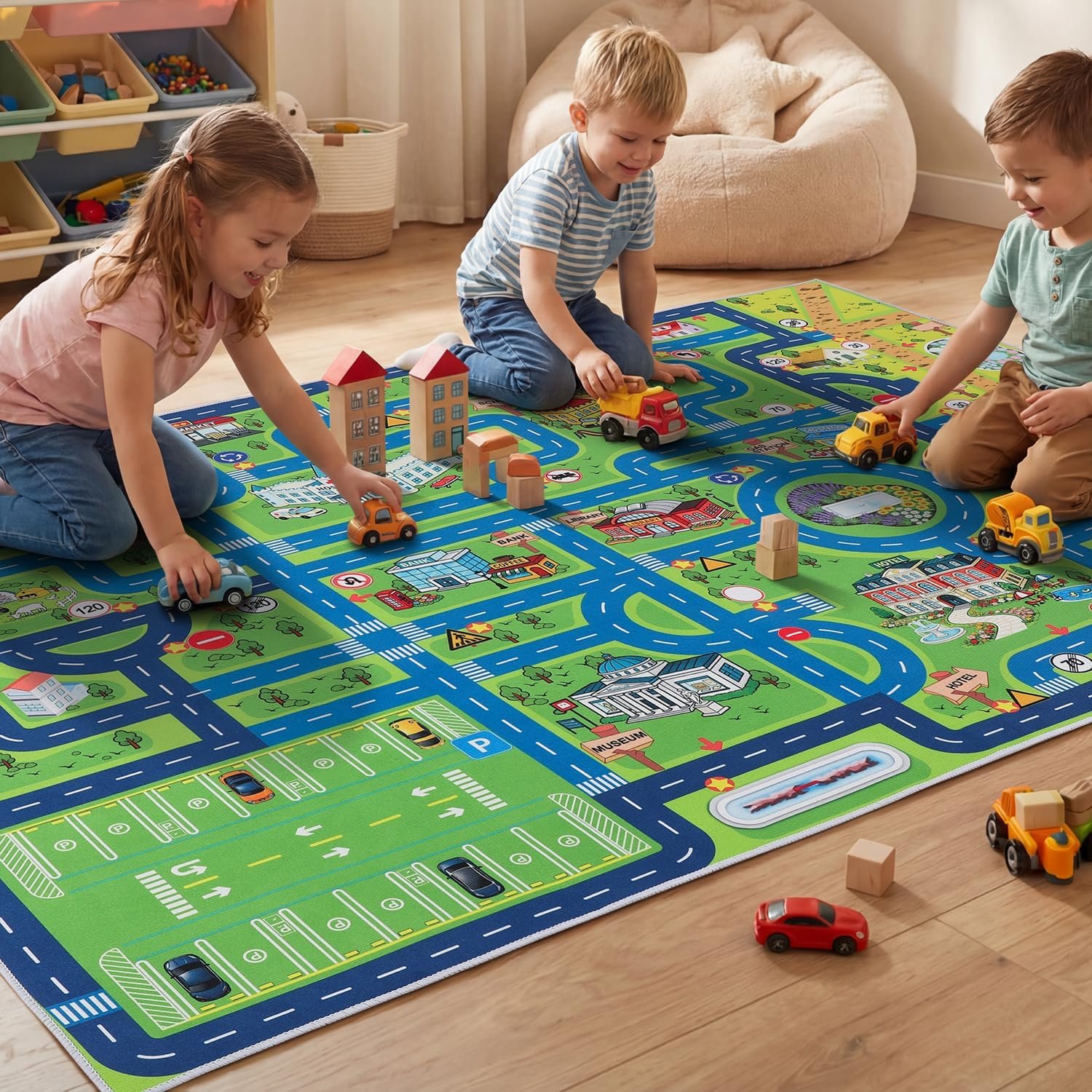 Esup 4’x6′ Non-Slip Kids Rugs Perfect for Playrooms, Bedrooms, and Nurseries Educational Playground Mat- Extra Thick Safety Carpet, Indoor Outdoor Use, Easy Clean