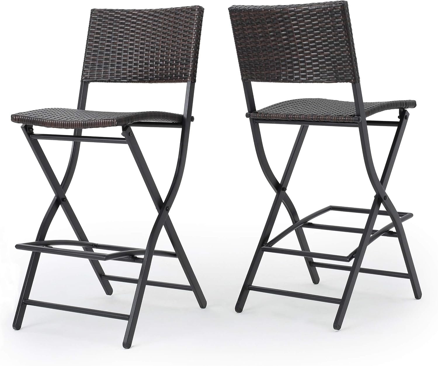 Christopher Knight Home Margarita Outdoor Wicker Barstools, 2-Pcs Set, Multibrown
