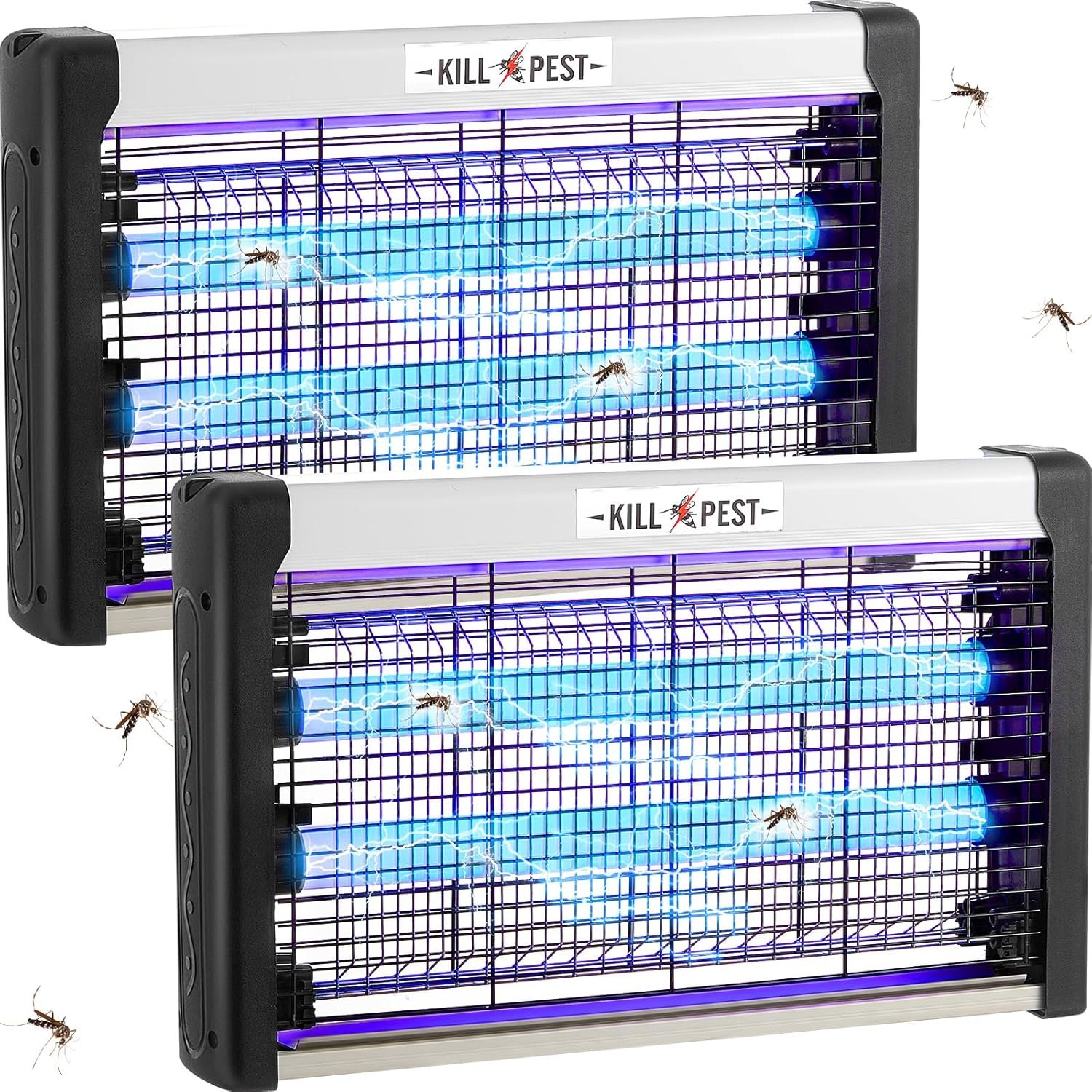 Qualirey Electric Bug Zapper Summer Indoor Electric Bug Zapper 6w Purple UV Light, 2 LED Bulbs Enhanced Dual-Band Attraction & Energy Saving, Fruit Flies Mosquito Insect Killer for Outdoor(2 Pcs)
