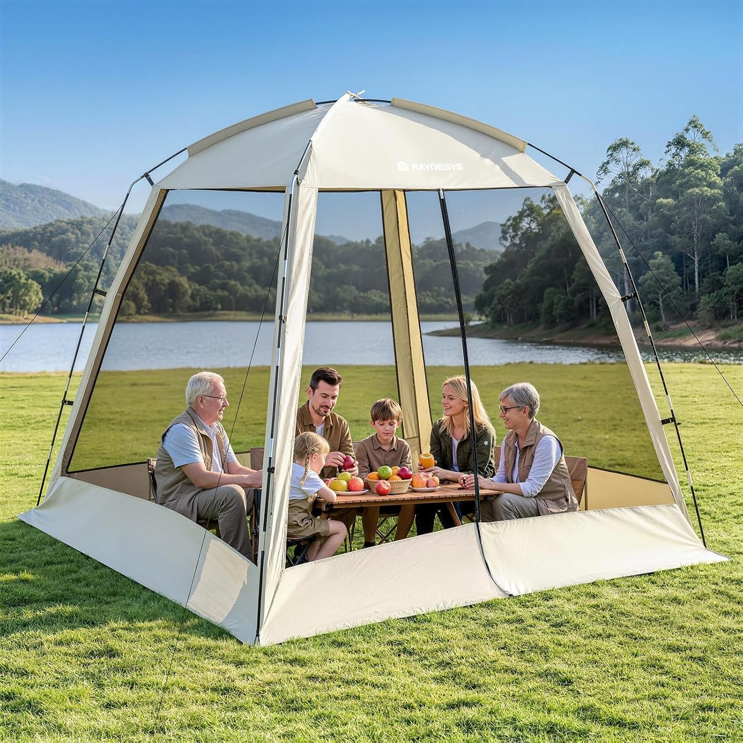 Camping Screen Tent for 6-8 People, Portable Screen House with Mosquito Net | Easy Setup, Portable, 360° View Design, Mosquito Prevention, Ventilate, 8×8ft