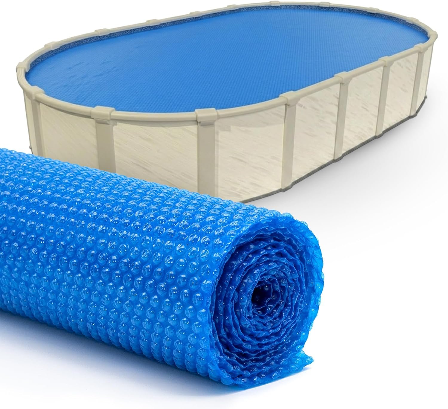 Sun2Solar Blue 12 ft x 24 ft Oval Pool Solar Cover | 8 Mil | Heat Retaining Blanket for Inground and Above Ground Swimming Pools | Harness The Sun’s Energy to Heat Pool | Bubble Heating Blankets