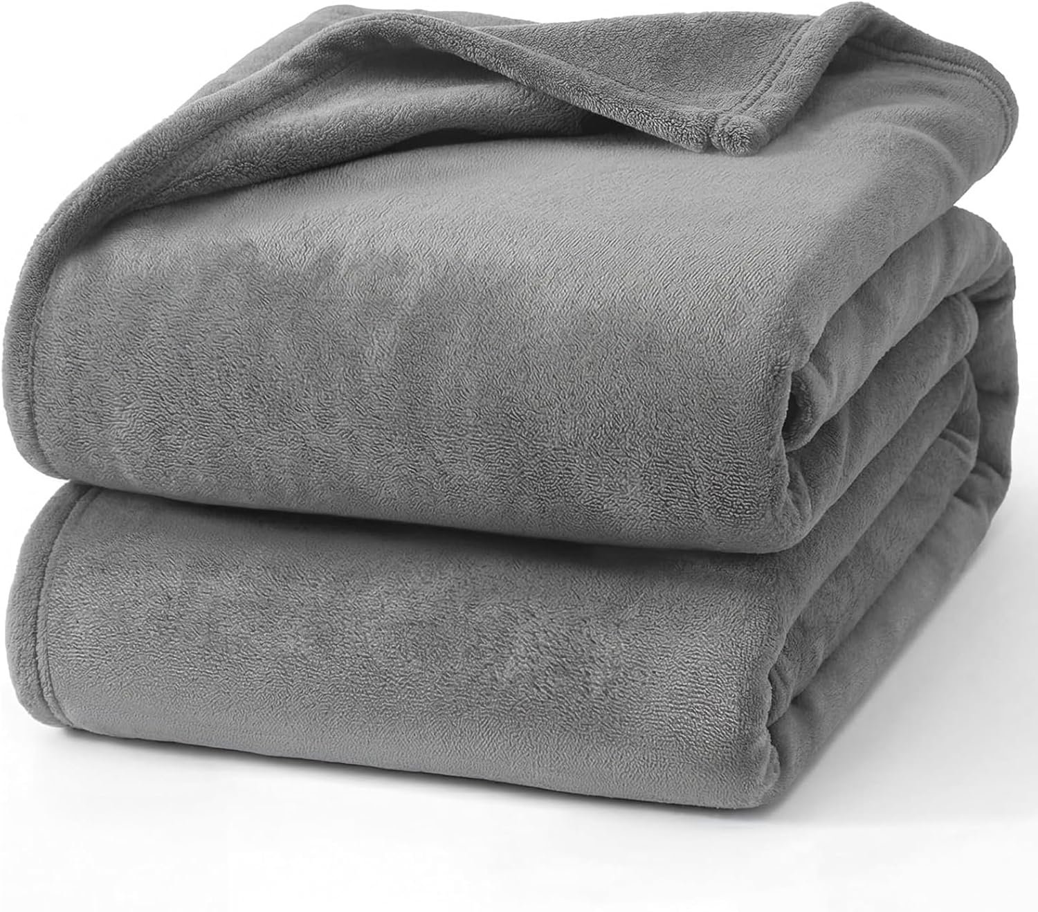 Hansleep Throw Grey Fleece Blanket, Soft Flannel Bed Blanket | Fuzzy Cozy Blanket 50×60 Inches, Multi-use for Bed, Sofa, Couch, Travel, Camping, All Season Warm Lightweight Cover