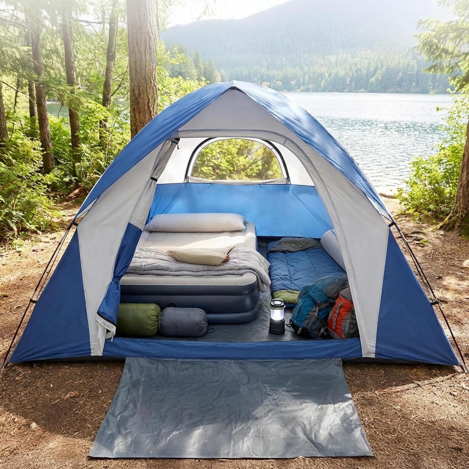 XL Camping Tents 4/6 Person Family Camping Waterproof Double Layer Dome