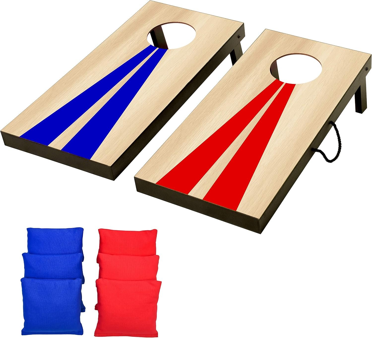 GoSports 2 ft x 1 ft Portable Size Cornhole Set – Ready To Play with 6 Bean Bags and 2 Conrhole Boards – Great for Indoor, Outdoor, Family Events, Game Nights, and Backyard Play