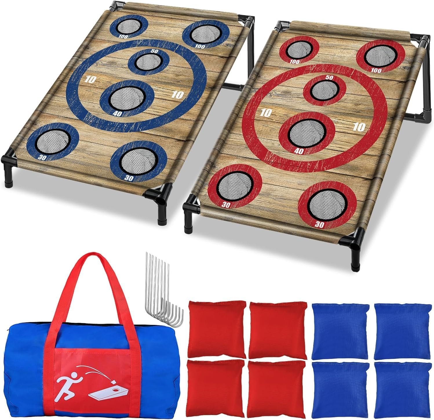 NZQXJXZ Cornhole Board Set Corn Hole Games for Adults and Kids Backyard
