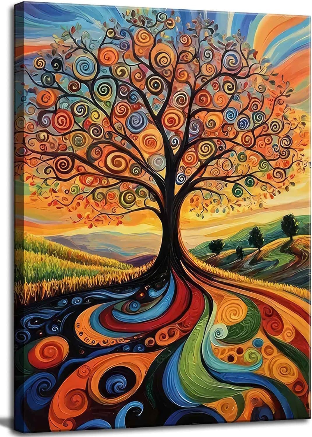 Abstract Tree of Life Canvas Wall Art Colorful Graffiti Tree Decor painting Pictures Modern Landscape Trees Posters Prints for living room Bathroom Bedroom Office Hallway Home Decoration