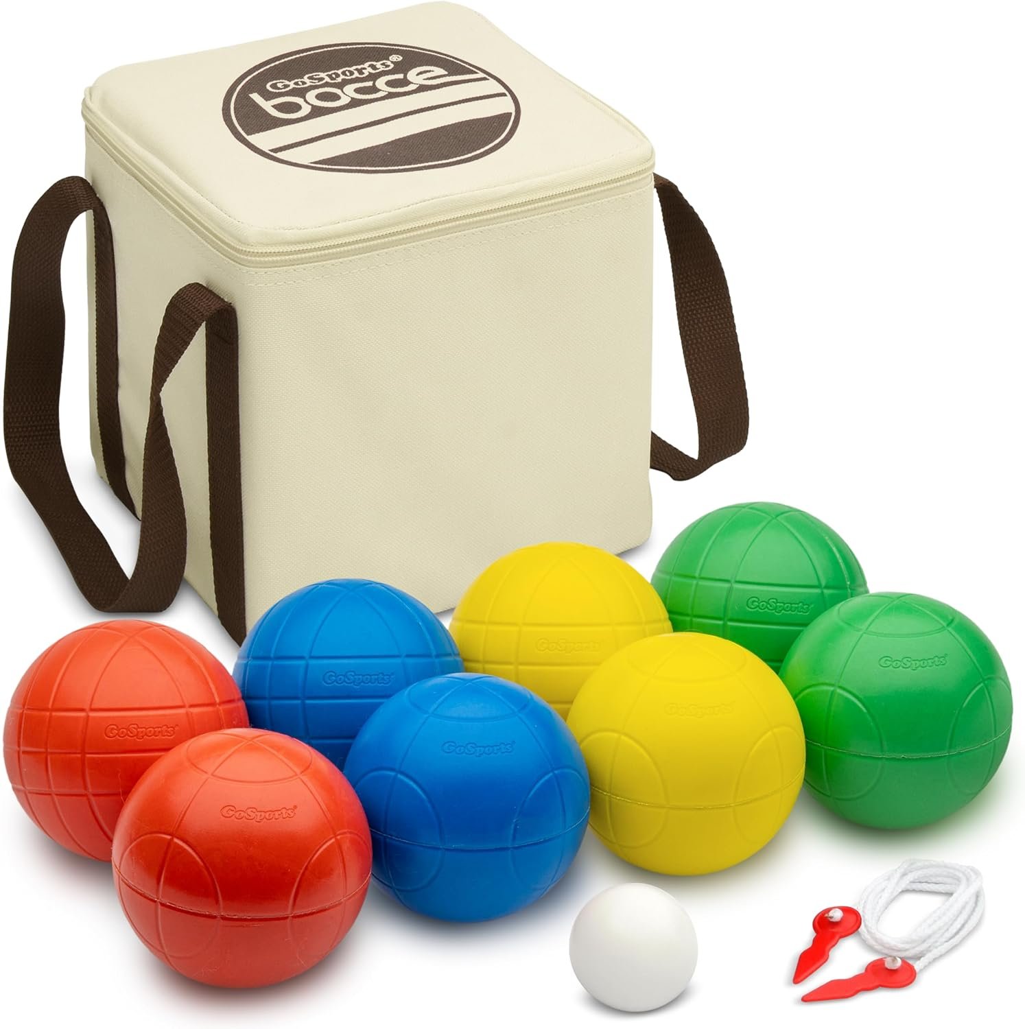 GoSports 90 mm Bocce Ball Sets – Outdoor Lawn Game – Composite or Resin