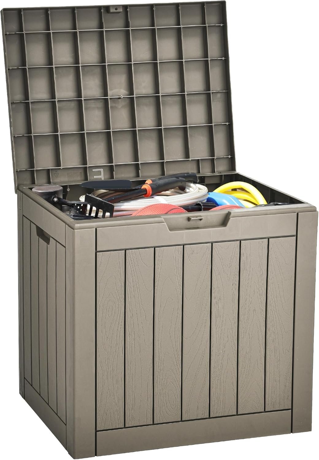 YITAHOME 31 Gallon Outdoor Storage Deck Box | Waterproof Resin Package Delivery and Storage Box with Lockable Lid for Patio Furniture Cushions, Pool Accessories, Garden