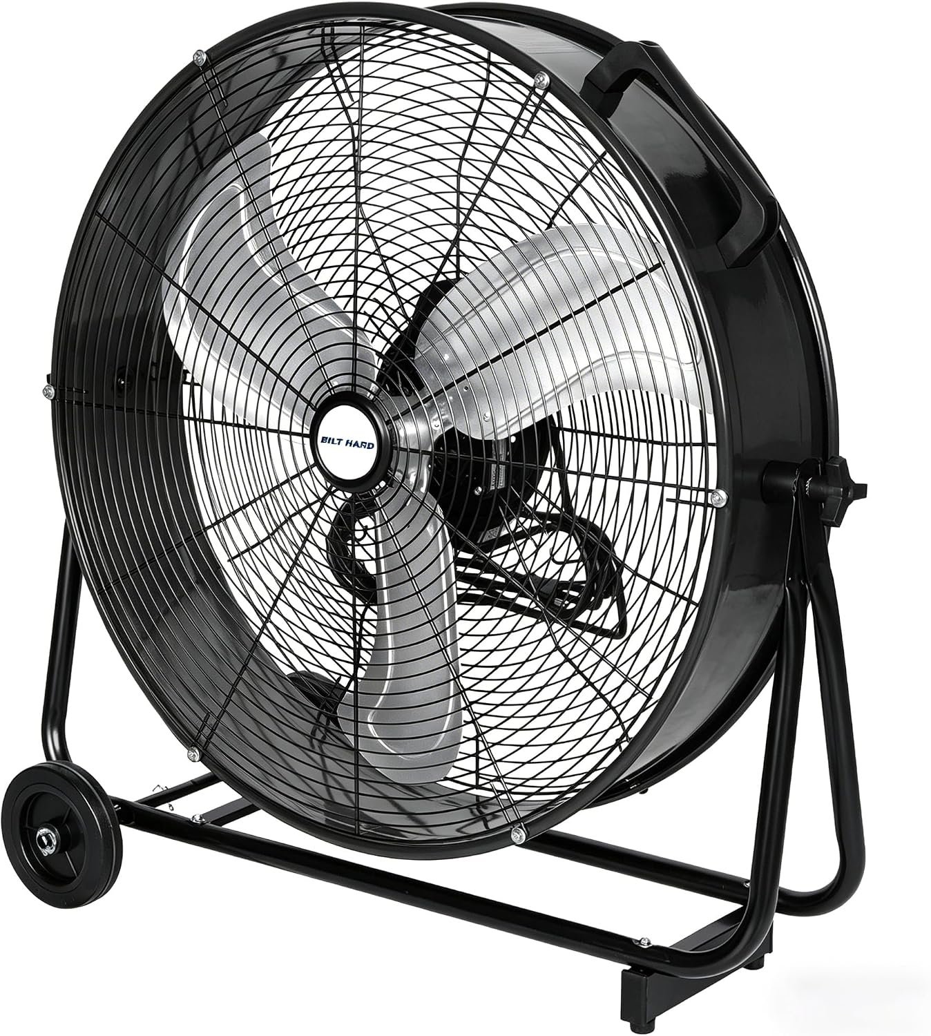 BILT HARD 24″ 8100 CFM High Velocity Industrial Drum Fan, 3-Speed Heavy Duty Metal Shop Fan for Warehouse, Workshops, Garage, Factory and Basement – UL Listed