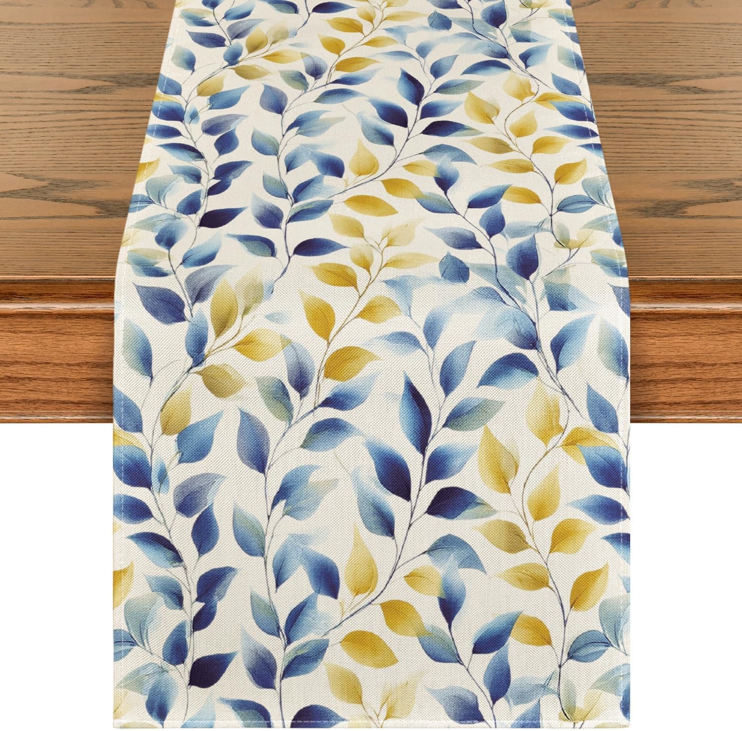 Artoid Mode Leaves 210 GSM Summer Table Runner, Seasonal Spring Kitchen Dining Table Decoration for Home Party Decor 13×72 Inch