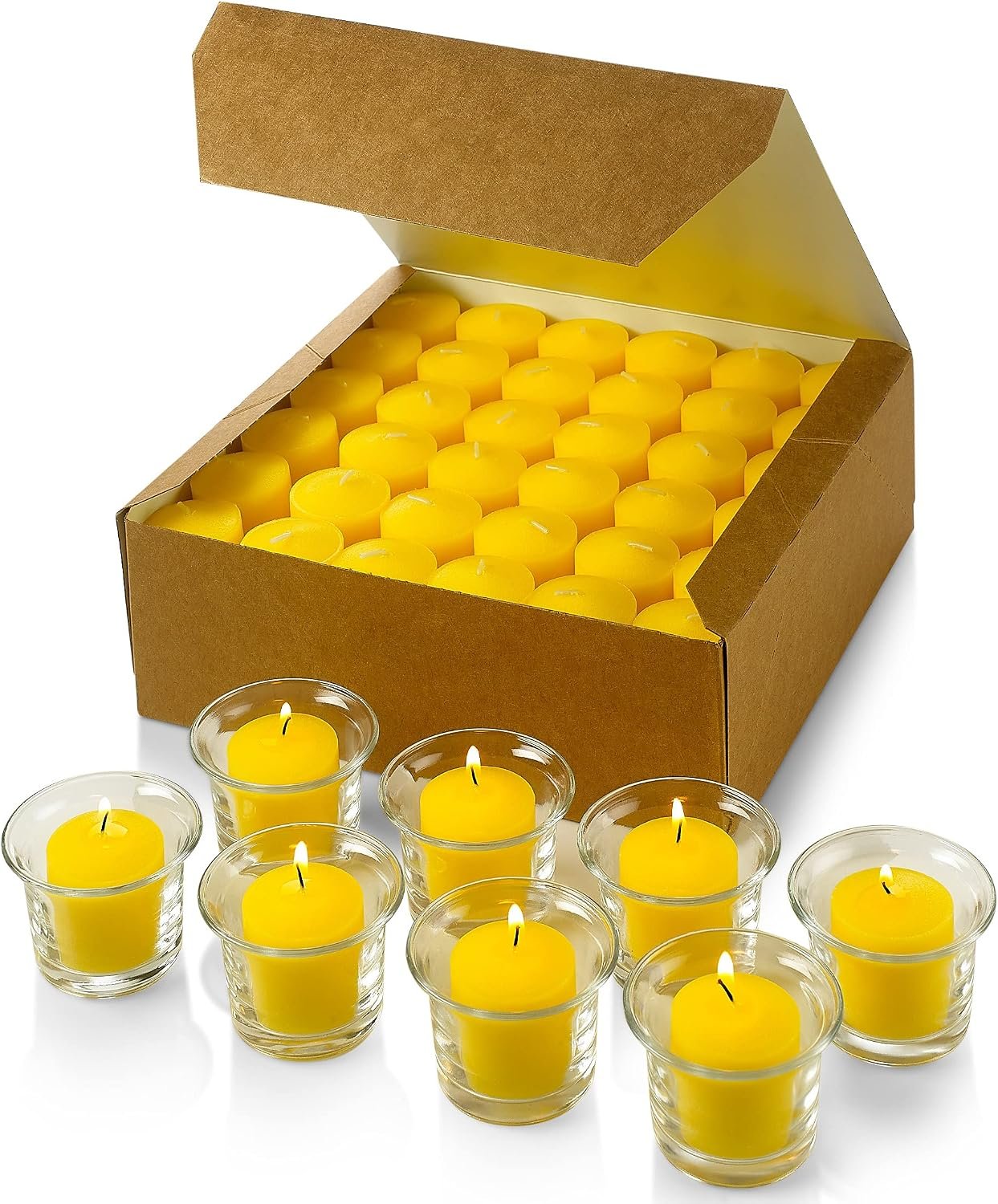 Set of 72 Votive Citronella Candles – Summer Scented Candles – for Indoor/Outdoor Use – 10 Hour Burn Time – Made in USA